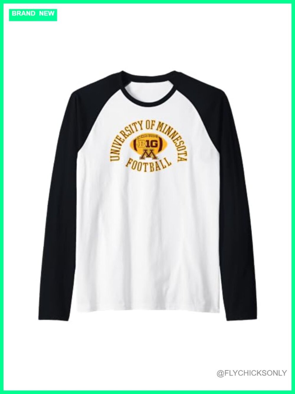 NCAA Minnesota Golden Gophers Raglan Baseball Tee Football Fan Shirt